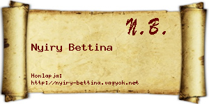 Nyiry Bettina névjegykártya
